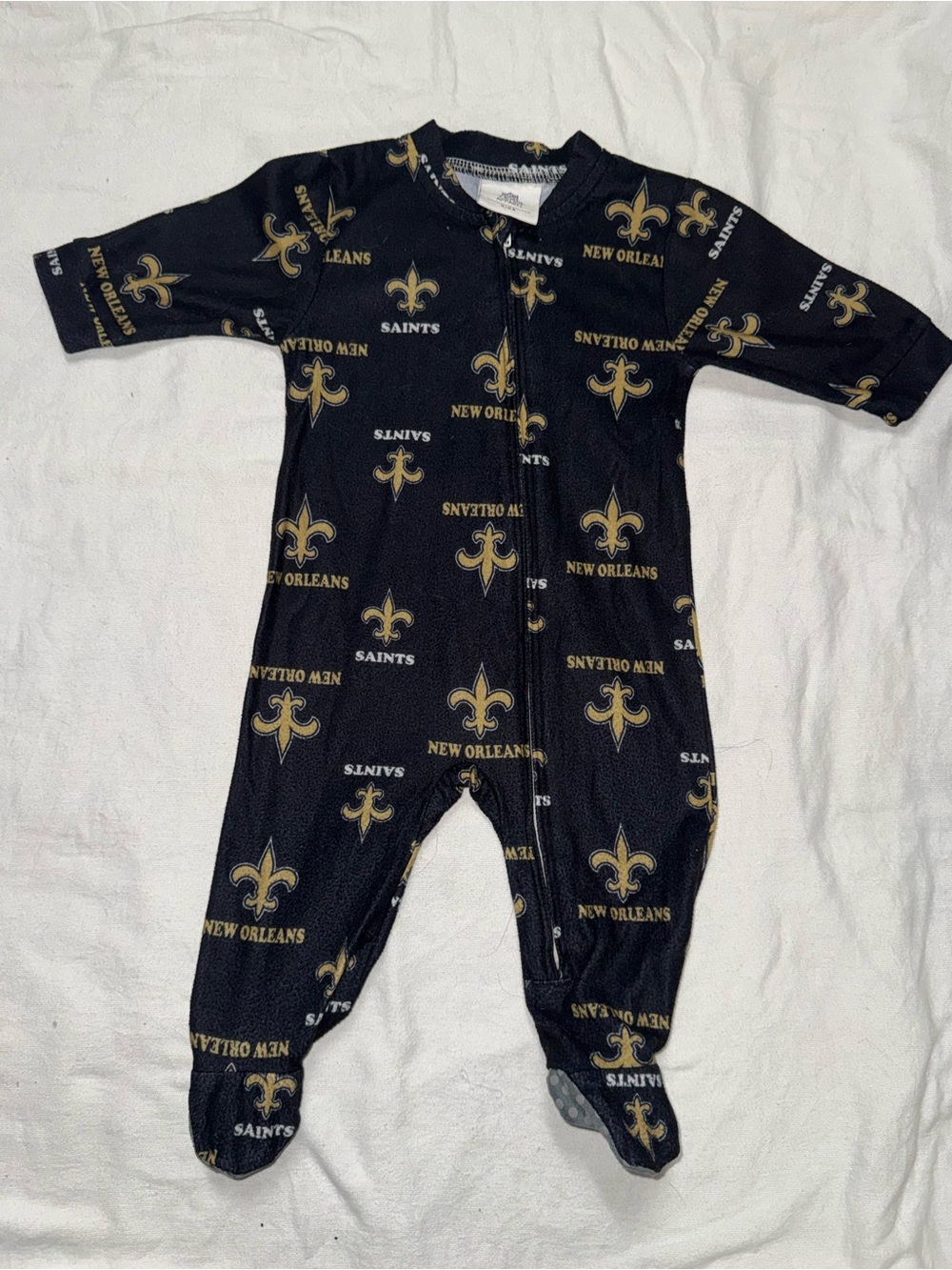 NFL New Orleans Saints Black and Gold Baby Footed Pajamas